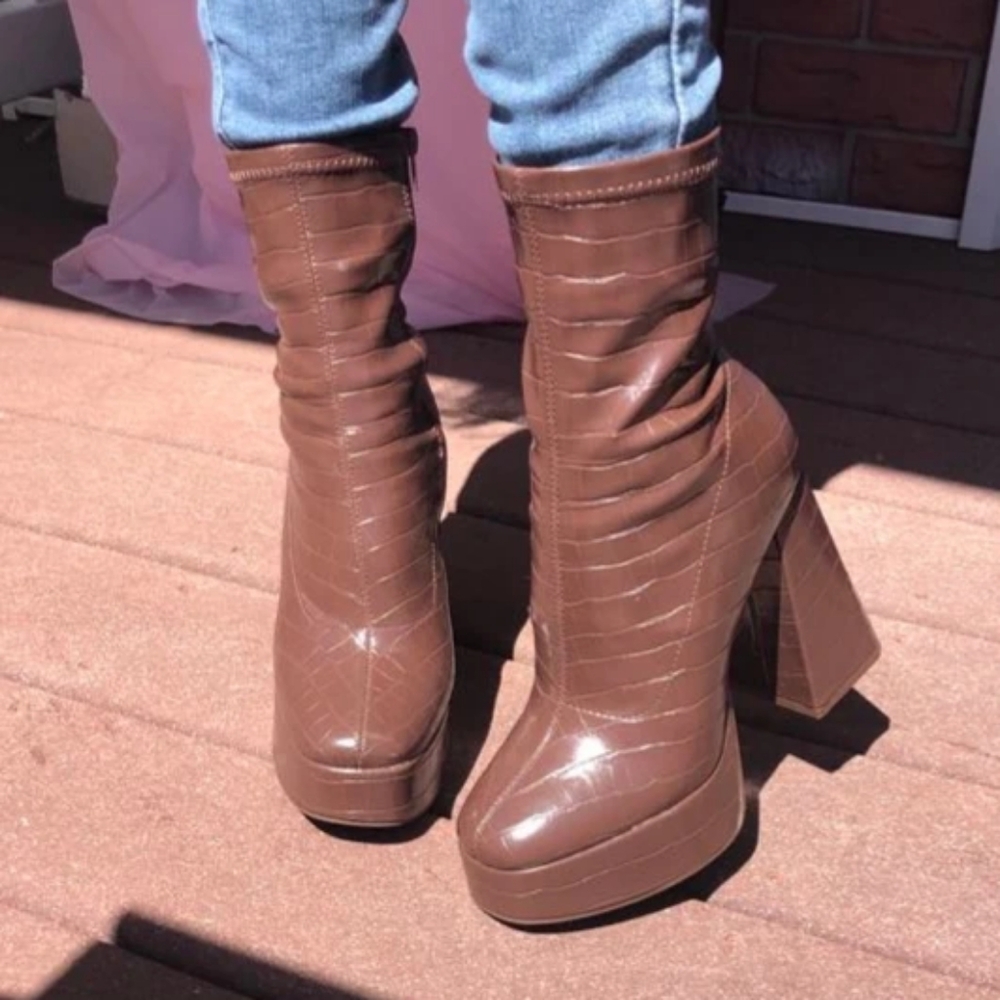 Forever 21 Platform Brown Booties